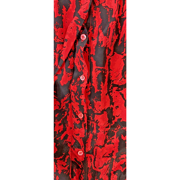 Vintage British Crown Colony Silk Blouse Size 10 Geometric Secretary Office 80s - Picture 7 of 9